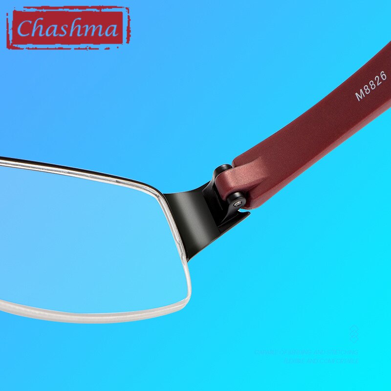 Chashma Men's Semi Rim Square Alloy Eyeglasses 8826 Semi Rim Chashma