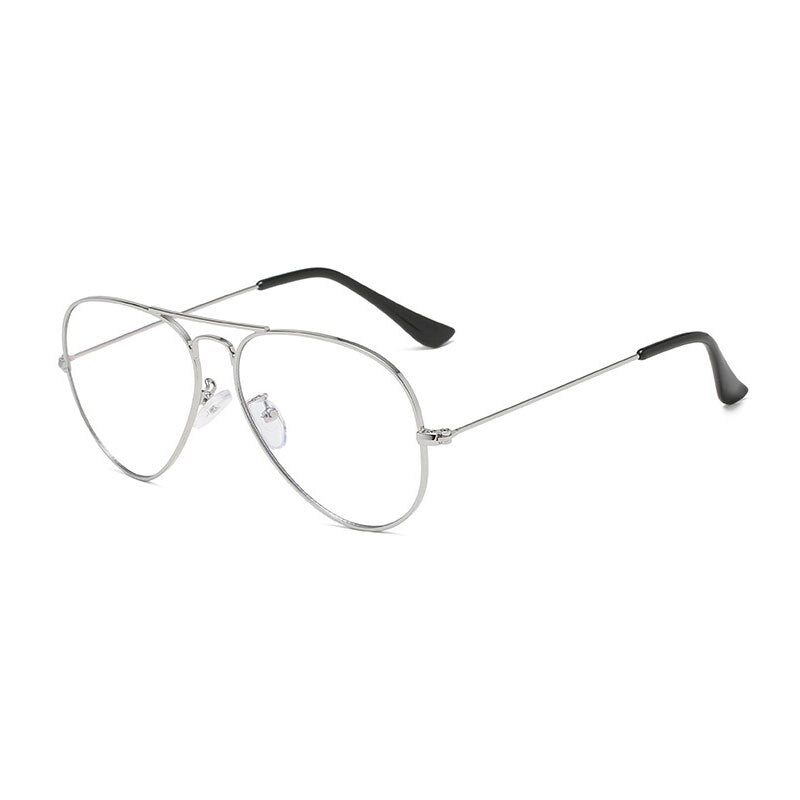 Handoer Unisex Full Rim Round Square Double Bridge Alloy Eyeglasses 2026 Full Rim Handoer Silver