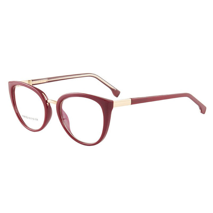 Hotony Women's Full Rim Round Cat Eye Acetate Eyeglasses 7003 Full Rim Hotony