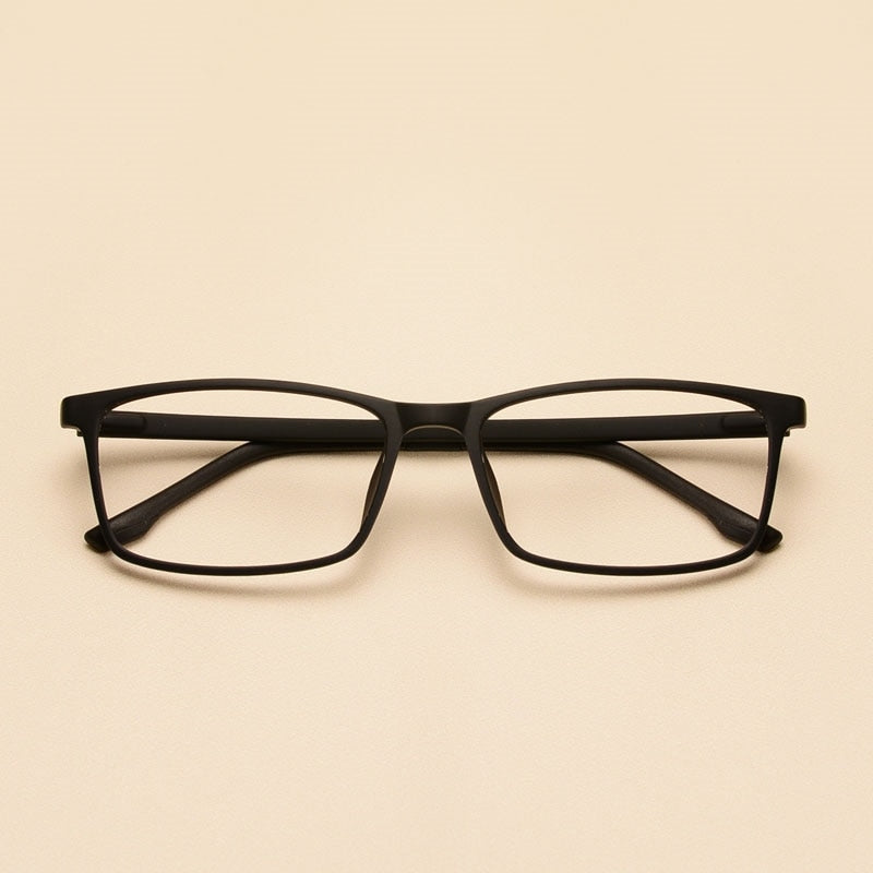 Yimaruili Unisex Full Rim Imitation Wood Grain Resin Frame Eyeglasses 98056 Full Rim Yimaruili Eyeglasses Matte Black
