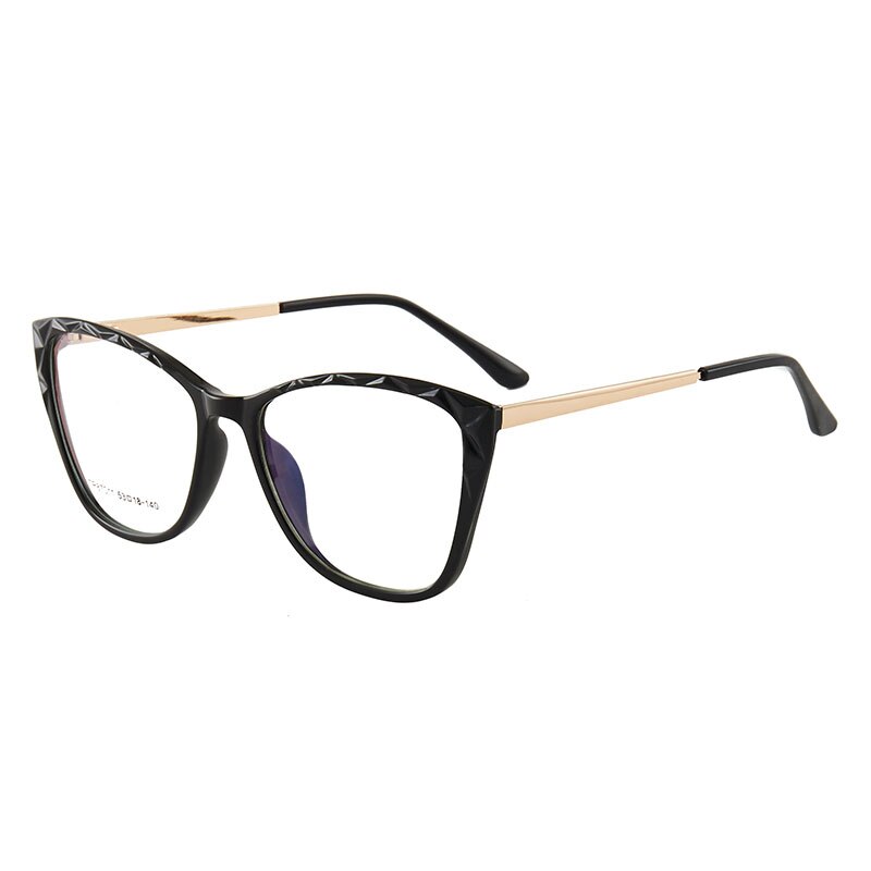 Hotony Women's Full Rim TR 90 Resin Square Cat Eye Frame Eyeglasses 7011 Full Rim Hotony black