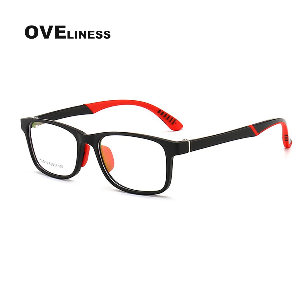Oveliness Unisex Children's Full Rim Square Tr 90 Titanium Eyeglasses Oltrd12p Full Rim Oveliness
