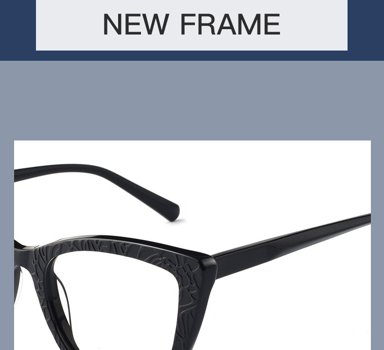 Hotochki Women's Full Rim Cat Eye TR-90 Resin Acetate Frame Eyeglasses Z508 Full Rim Hotochki