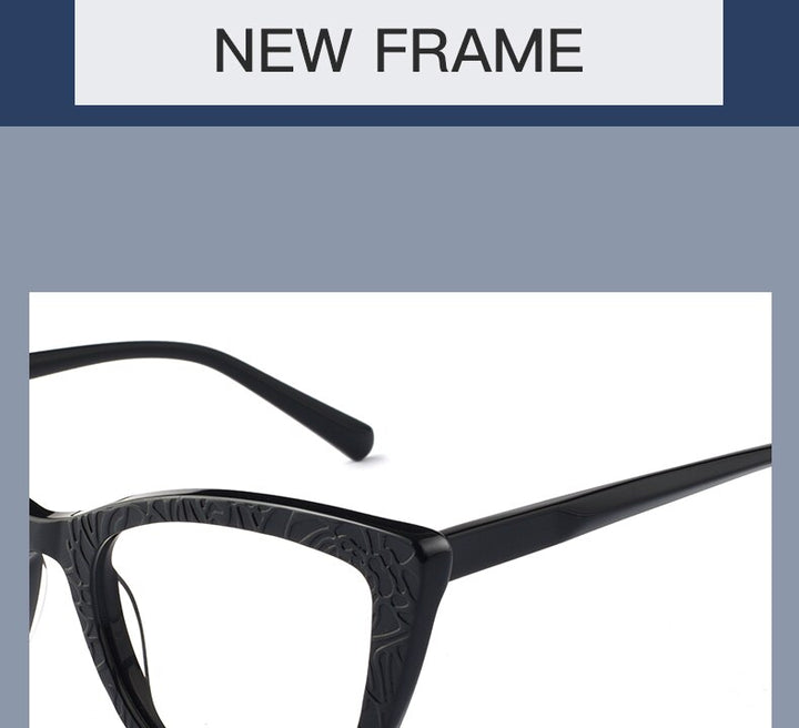 Hotochki Women's Full Rim Cat Eye TR-90 Resin Acetate Frame Eyeglasses Z508 Full Rim Hotochki