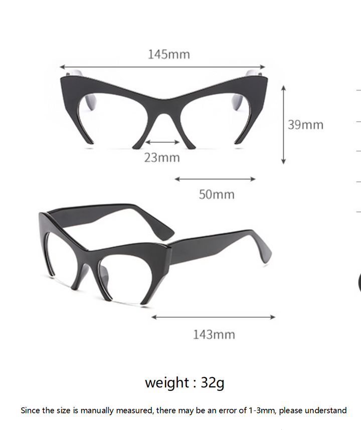 CCspace Unisex Semi Rim Cat Eye Resin Frame Eyeglasses 45292 Semi Rim CCspace