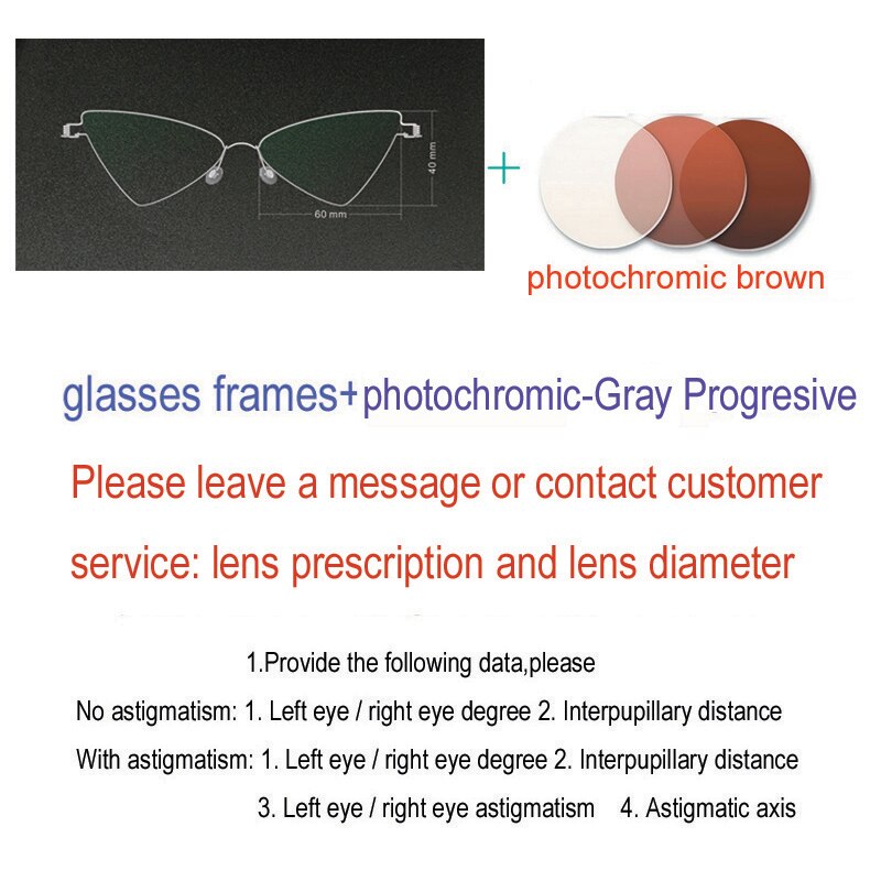 Yujo Women's Full Rim Cat Eye Triangle Stainless Steel  Eyeglasses Y049 Full Rim Yujo Brown China