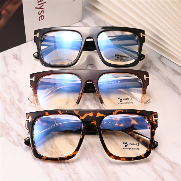 Cubojue Unisex Full Rim Square Tr 90 Titanium Brow Line Reading Glasses Reading Glasses Cubojue