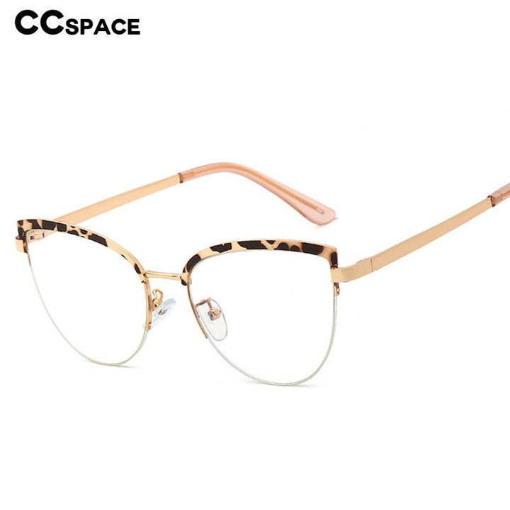 CCspace Unisex Full Rim Cat Eye Alloy Frame Eyeglasses 48193 Full Rim CCspace