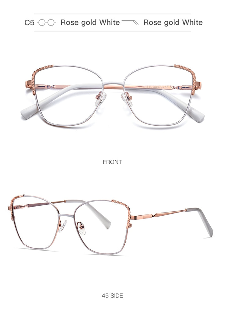 Hotochki Women's Full Rim Polygon Alloy Frame Eyeglasses 3014 Full Rim Hotochki