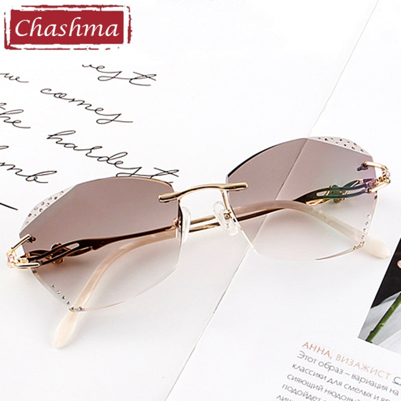 Chashma Women's Rimless Round Titanium Eyeglasses 8036c Rimless Chashma