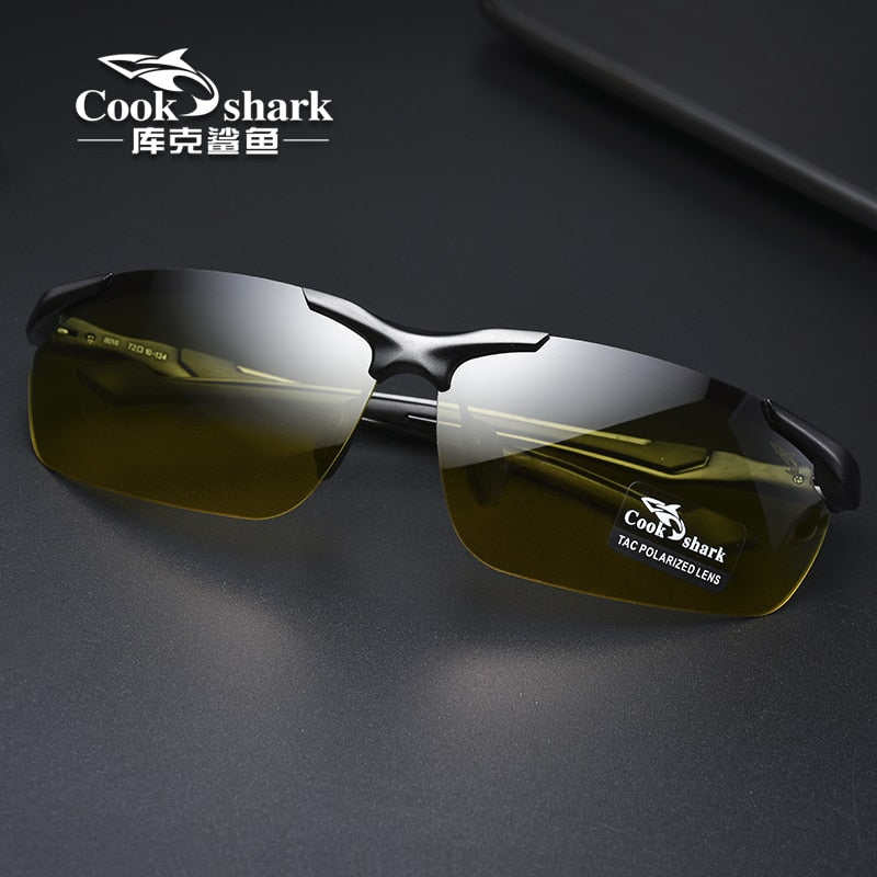 Cookshark Brand Men's Sunglasses Polarized Driving Hipster 8016 Sunglasses Cook Shark Green