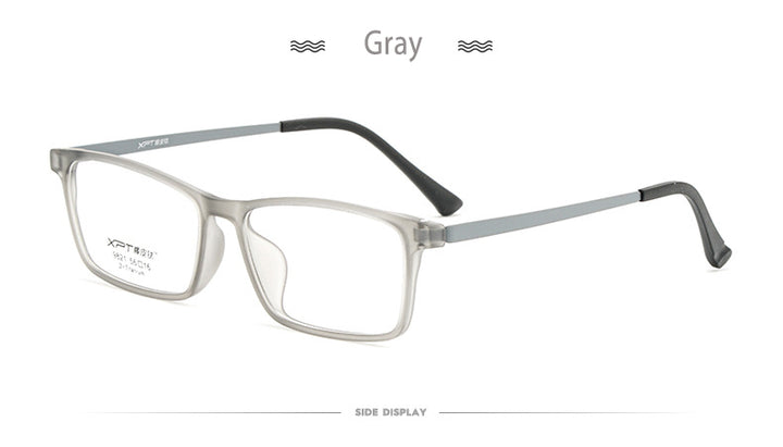 Hotony Unisex Full Rim Rectangle TR 90 Resin B Titanium Frame Eyeglasses 9821 Full Rim Hotony