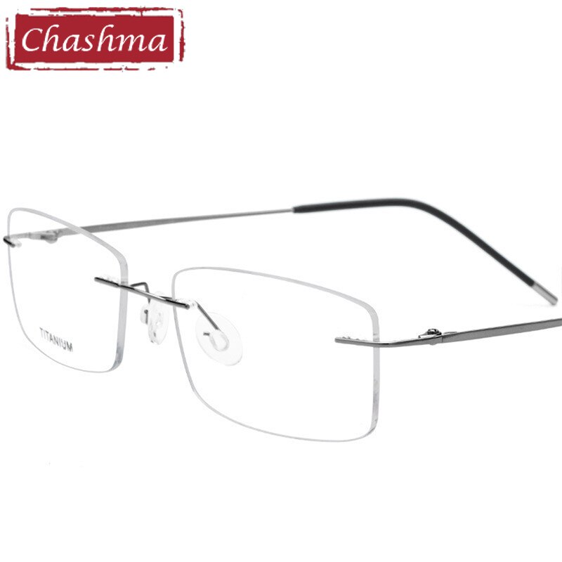 Chashma Men's RImless Rectangle Titanium Eyeglasses 3127 Rimless Chashma