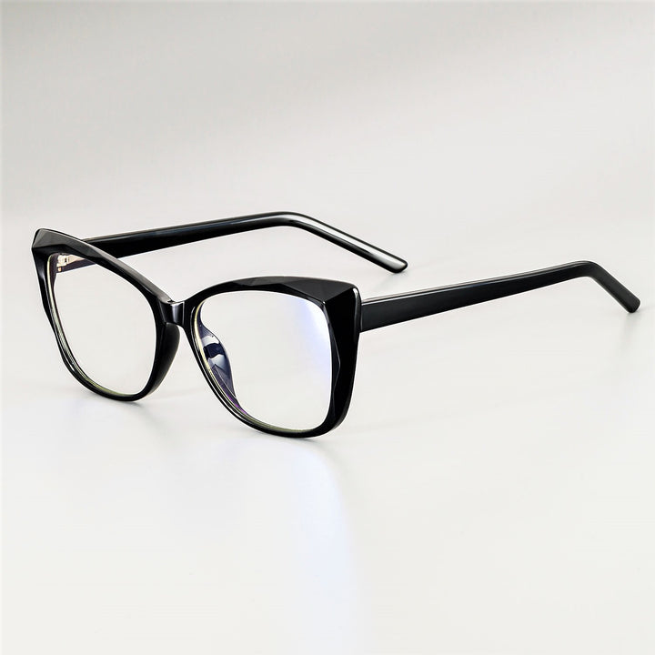 CCspace Unisex Full Rim Square Cat Eye Tr 90 Titanium Frame Eyeglasses 51014 Full Rim CCspace black