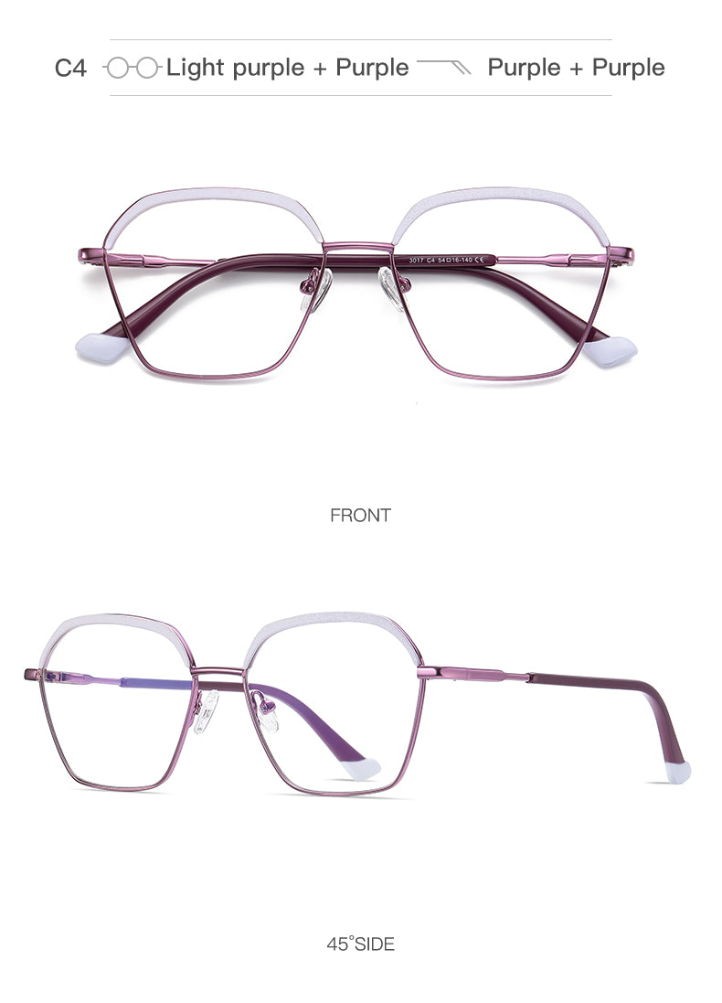 Gmei Women's Full Rim Alloy Square Frame Eyeglasses 3017 Full Rim Gmei Optical