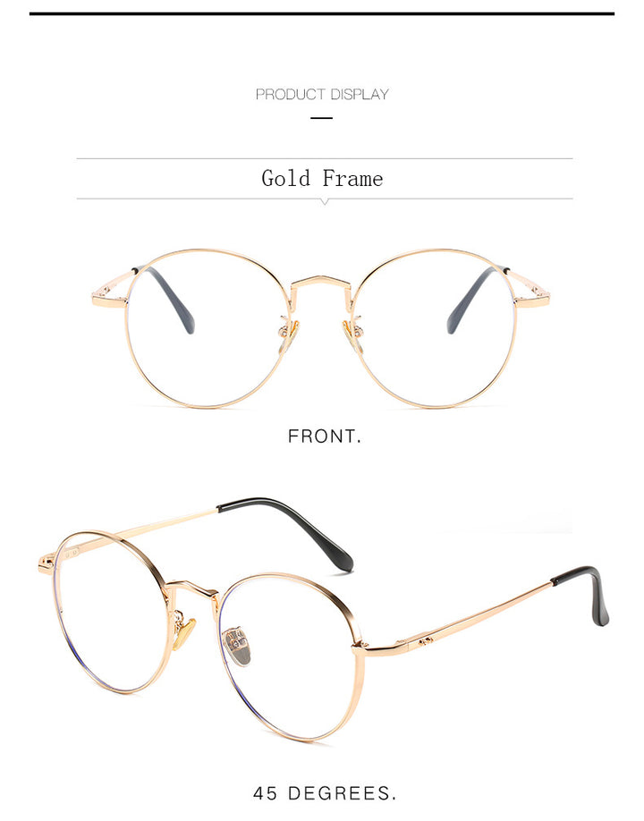 Hdcrafter Unisex Full Rim Round Alloy Frame Eyeglasses Anti Blue Light Lenses 2355 Full Rim Hdcrafter Eyeglasses