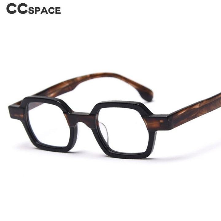 CCspace Unisex Full Rim Polygon Acetate Frame Eyeglasses 49804 Full Rim CCspace