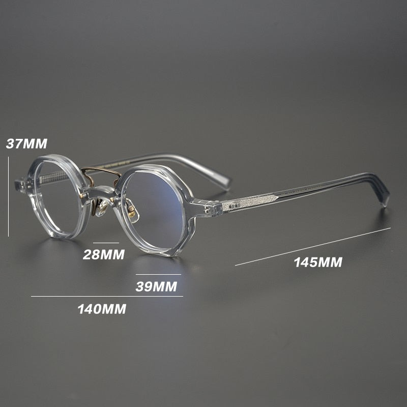 Gatenac Unisex Full Rim Round Acetate Double Bridge Frame Eyeglasses Gxyj706 Full Rim Gatenac