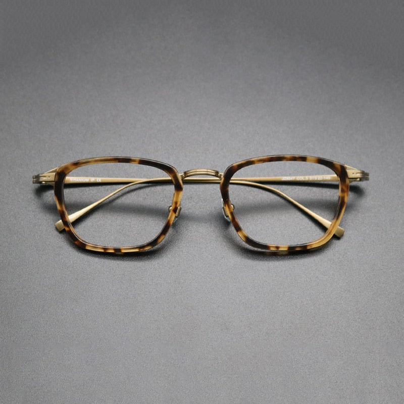 Gatenac Unisex Full Rim Square Acetate Titanium Frame Eyeglasses Gxyj548 Full Rim Gatenac 3