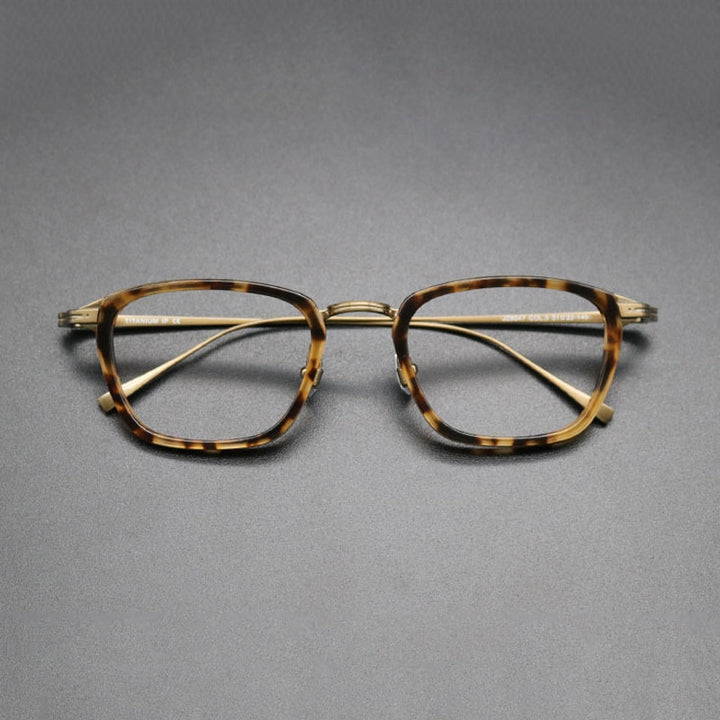 Gatenac Unisex Full Rim Square Acetate Titanium Frame Eyeglasses Gxyj548 Full Rim Gatenac 3