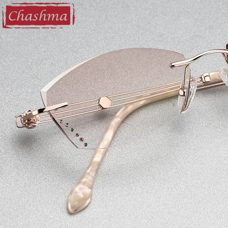 Chashma Women's Rimless Oval Titanium Eyeglasses 52008 Rimless Chashma