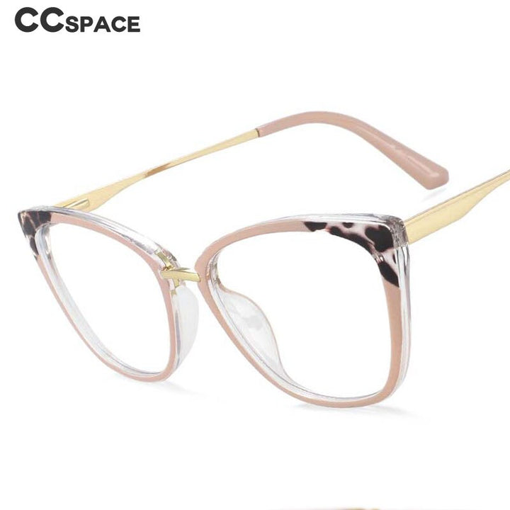 CCspace Women's Full Rim Square Cat Eye Tr 90 Titanium Eyeglasses 54077 Full Rim CCspace