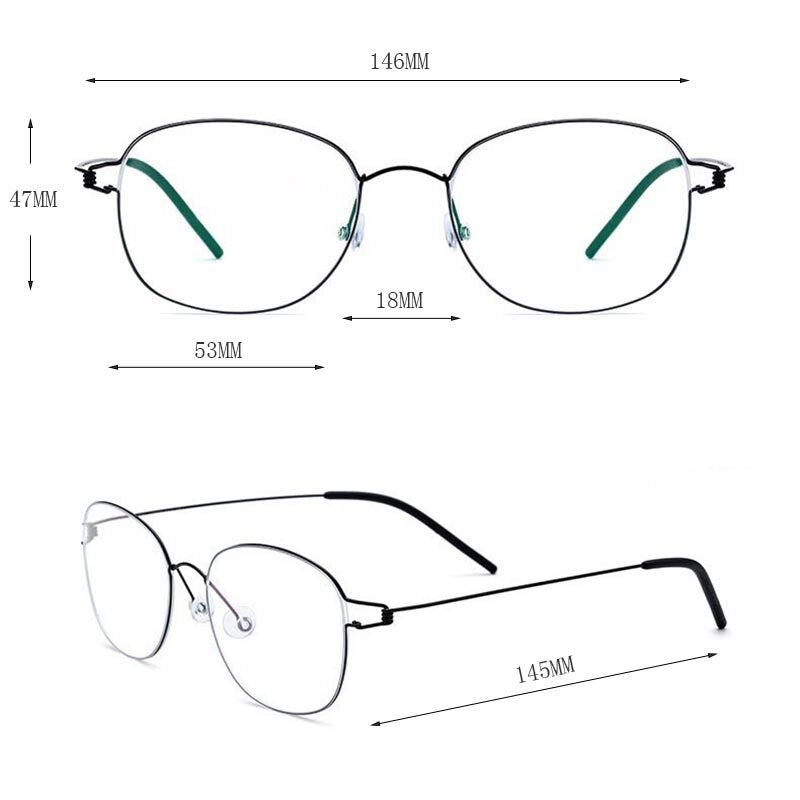 Hdcrafter Unisex Full Rim Round Titanium Screwless Frame Eyeglasses 28618 Full Rim Hdcrafter Eyeglasses