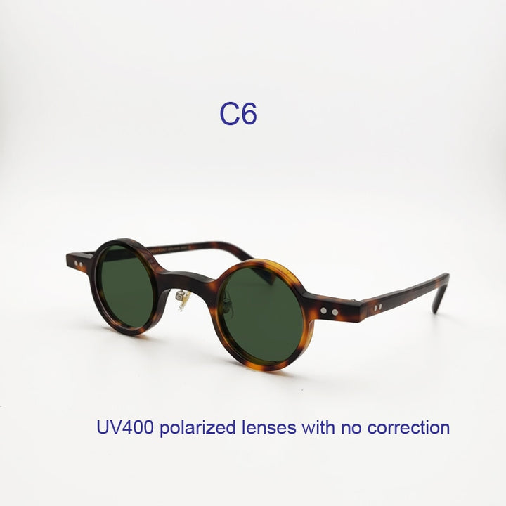 Yujo Unisex Full Rim Small Round Eyeglasses Acetate Y036 Full Rim Yujo C6 China
