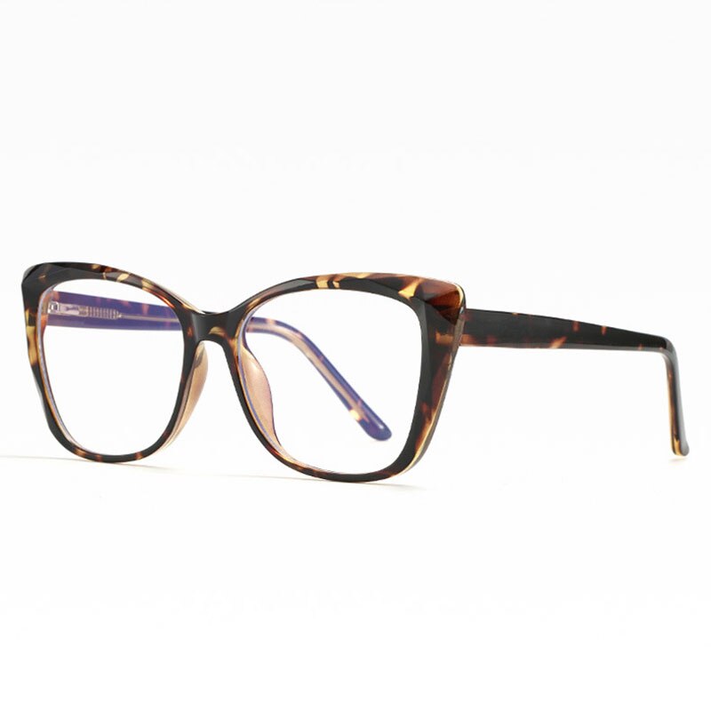 Hotochki Unisex Full Rim Cat Eye TR-90 Resin Frame Eyeglasses 2001 Full Rim Hotochki Leopard C5