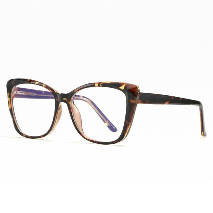 Hotochki Unisex Full Rim Cat Eye TR-90 Resin Frame Eyeglasses 2001 Full Rim Hotochki Leopard C5