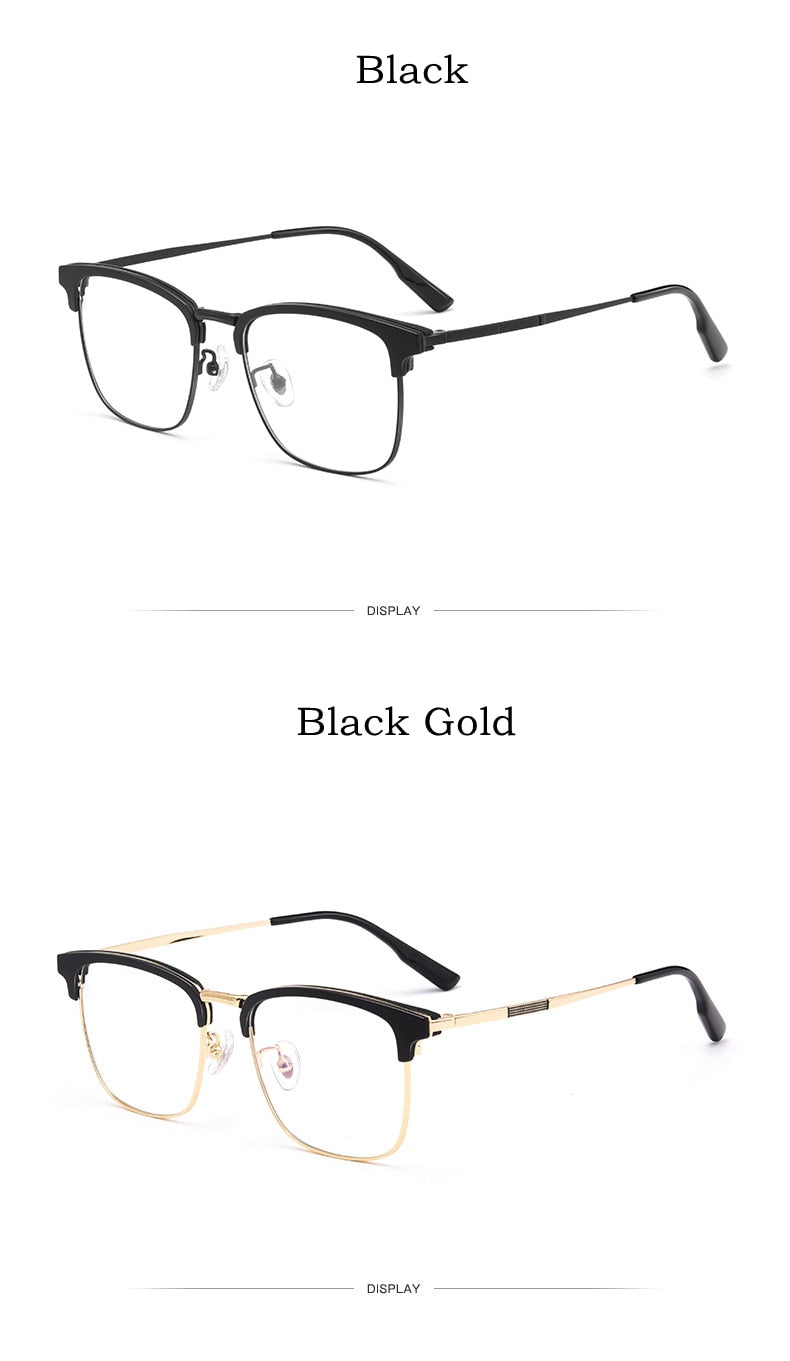 Yimaruili Men's Full Rim Square β Titanium Frame Eyeglasses 2312YJ Full Rim Yimaruili Eyeglasses