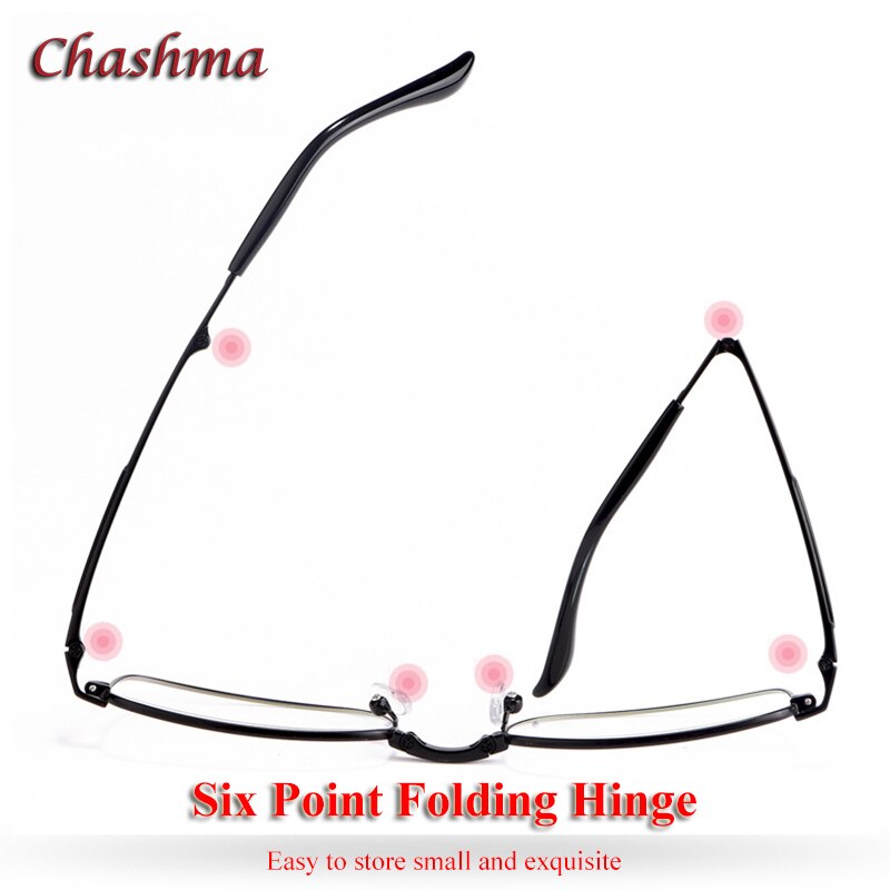 Chashma Ochki Unisex Full Rim Square Titanium Foldable Eyeglasses 8923 Full Rim Chashma Ochki