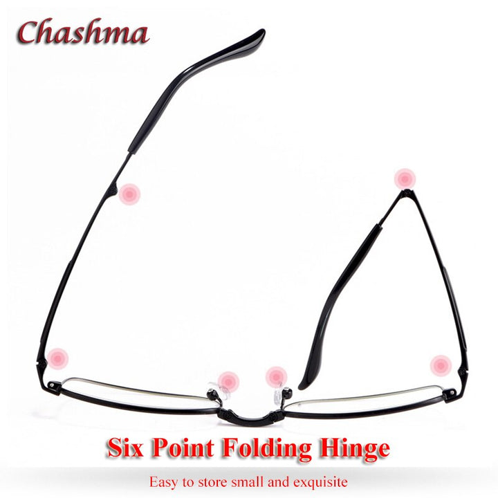 Chashma Ochki Unisex Full Rim Square Titanium Foldable Eyeglasses 8923 Full Rim Chashma Ochki