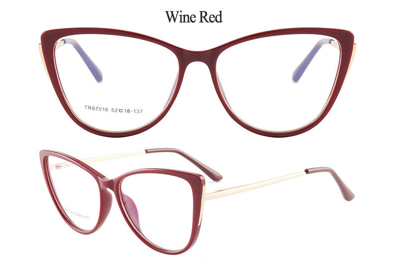 Hotony Women's Full Rim TR 90 Resin Cat Eye Frame Eyeglasses 7016 Full Rim Hotony