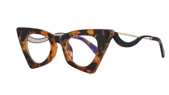 CCspace Women's Full Rim Cat Eye Resin Alloy Frame Eyeglasses 51094 Full Rim CCspace Leopard China