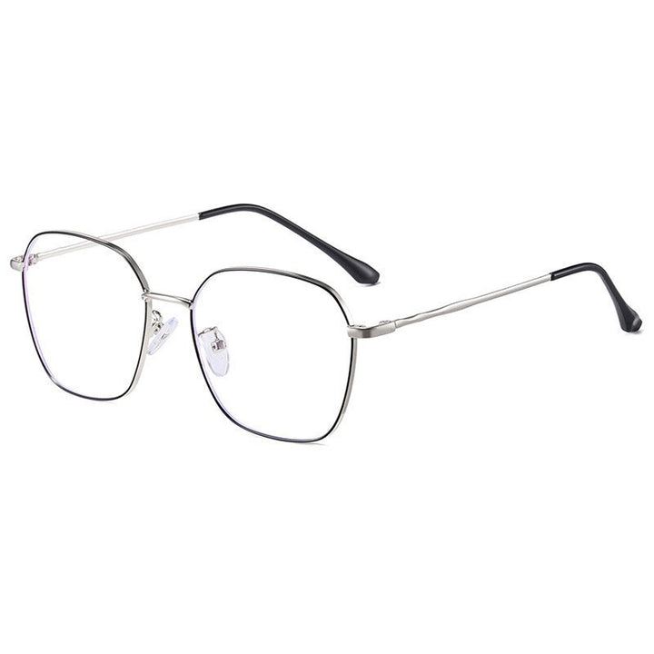 Hotony Unisex Full Rim Alloy Polygonal Frame Eyeglasses Zy9037 Full Rim Hotony