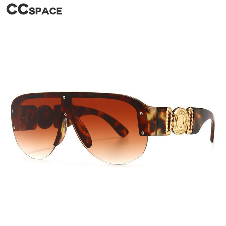 CCspace Unisex Full Rim Oversized Rectangular Resin Frame Sunglasses 46659 Sunglasses CCspace Sunglasses