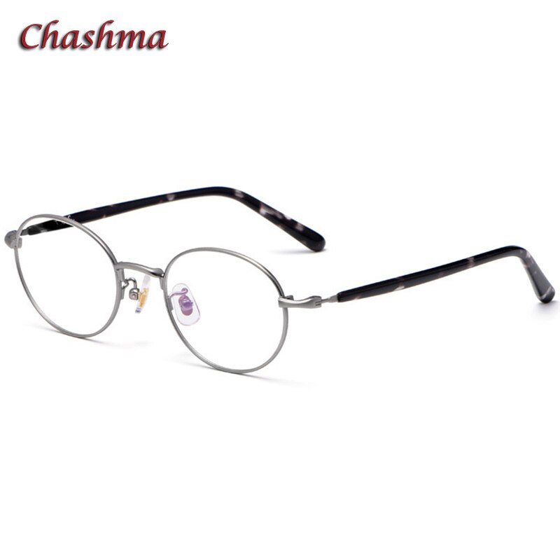 Chashma Ochki Unisex Full Rim Small Round Titanium Eyeglasses 2006 Full Rim Chashma Ochki Silver
