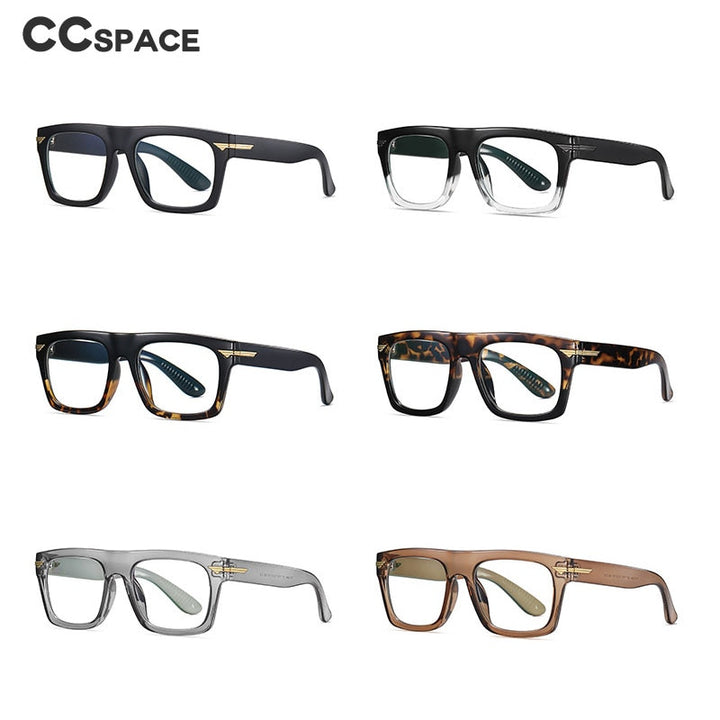 CCspace Unisex Full Rim Square Tr 90 Titanium Frame Eyeglasses 49362 Full Rim CCspace