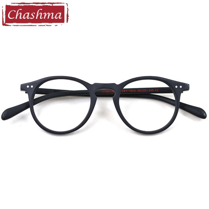 Chashma Men's Full Rim Round Acetate Frame Eyeglasses 2172015 Full Rim Chashma Wood Like