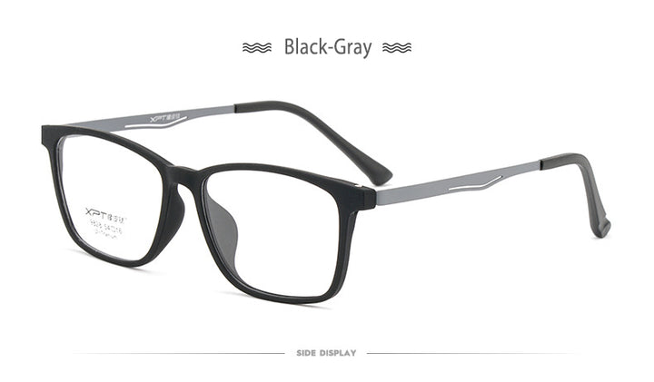 Hotony Unisex Full Rim Square TR 90 Resin B Titanium Frame Eyeglasses 9828 Full Rim Hotony