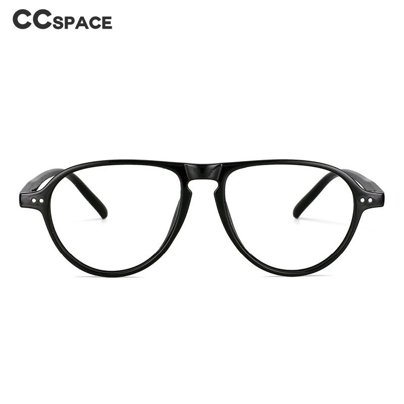 CCspace Unisex Full Rim Oversized Round Resin Frame Eyeglasses 53748 Full Rim CCspace
