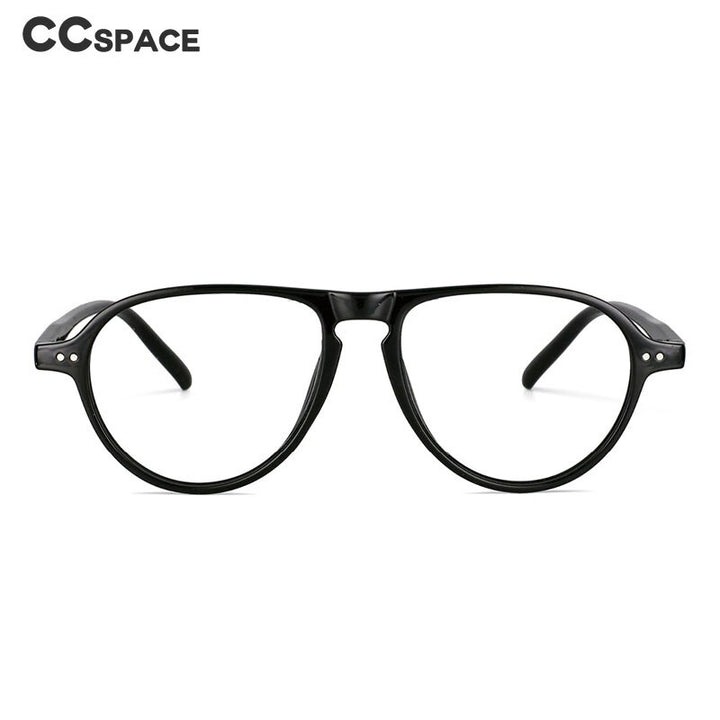 CCspace Unisex Full Rim Oversized Round Resin Frame Eyeglasses 53748 Full Rim CCspace