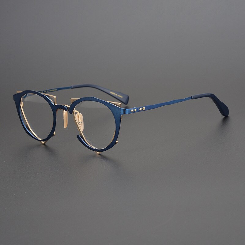 Gatenac Unisex Full Rim Triangle Alloy Frame Eyeglasses Gxyj535 Full Rim Gatenac 1  