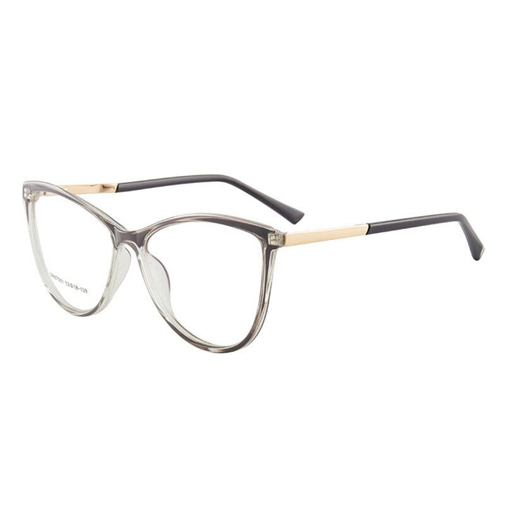 Hotony Woman's Full Rim Cat Eye TR 90 Resin Alloy Frame Eyeglasses 7001 Full Rim Hotony