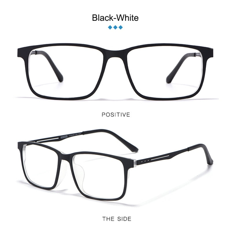 Hotony Unisex Full Rim TR 90 Square Frame Titanium Temple Eyeglasses 8838 Full Rim Hotony