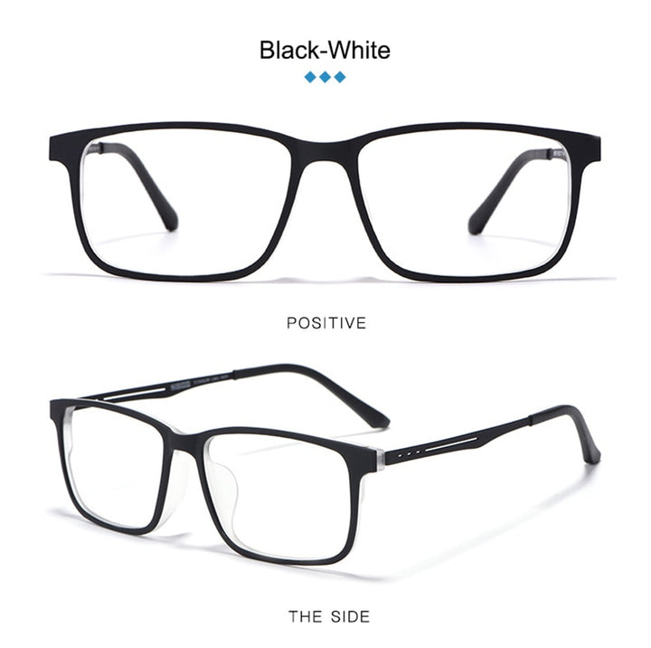 Hotony Unisex Full Rim TR 90 Square Frame Titanium Temple Eyeglasses 8838 Full Rim Hotony