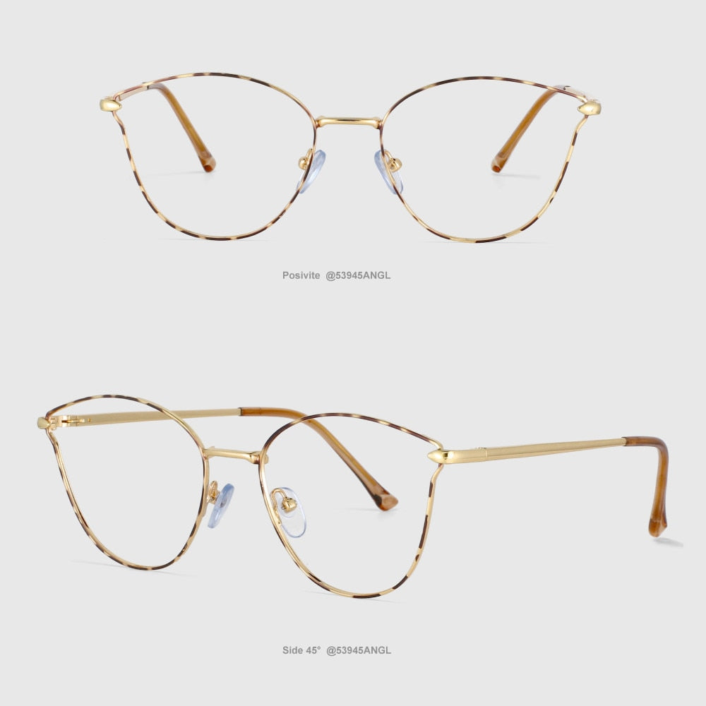 CCspace Unisex Full Rim Square Cat Eye Alloy Frame Eyeglasses 53945 Full Rim CCspace Leopard