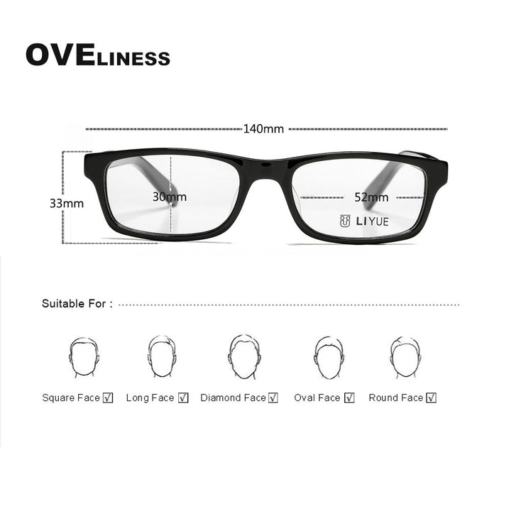 Oveliness Unisex Full Rim Square Acetate Eyeglasses Lb01 Full Rim Oveliness