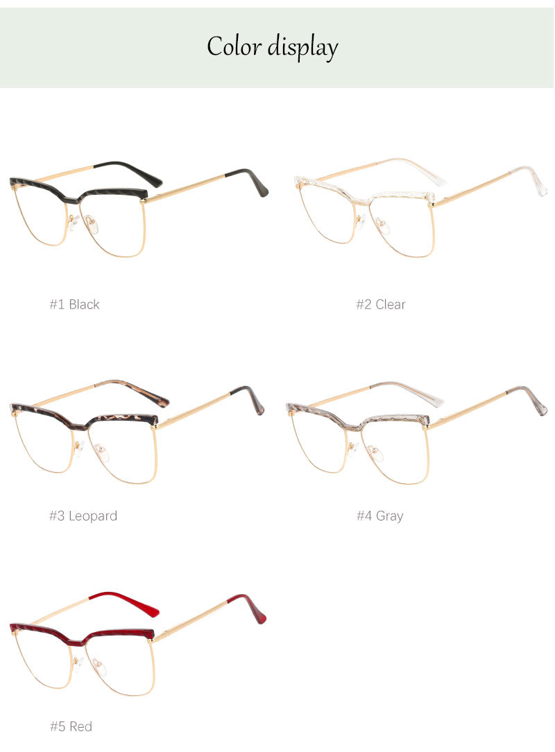 CCspace Unisex Full Rim Square Cat Eye Tr 90 Alloy Frame Eyeglasses 53366 Full Rim CCspace
